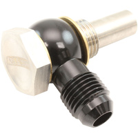 Aeroflow 9/16"-18 NPSM Long Tail Stainless Steel Banjo Bolt and Aluminium -6AN Banjo - Suit GM 4L80E Transmission Cooler Fittings