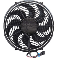 Aeroflow 14" Brushless Electric Fan, Pusher Type with Curved Blades - 2500 CFM Rating. Non Reversable