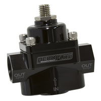 Aeroflow Billet 2-Port Fuel Pressure Regulator -8 ORB Ports Black Adjustable