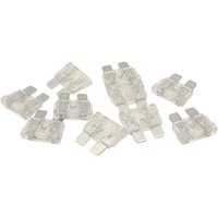 Aeroflow 25 AMP Standard Blade Fuses â€“ 10 Pack - Clear Body Colour