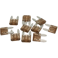 Aeroflow 7.5 AMP Mini Blade Fuses â€“ 10 Pack - Brown Body Colour