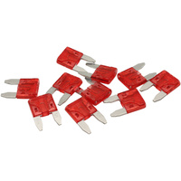 Aeroflow 10 AMP Mini Blade Fuses â€“ 10 Pack - Red Body Colour