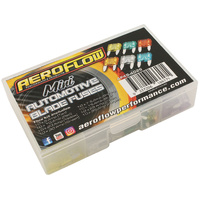 Aeroflow Bulk Multi Pack Mini Blade Fuses â€“ 80 Pieces - 10 of Each 5 AMP up to 35 AMP Fuses Included