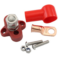 Aeroflow Electrical Terminal Distribution Block Single Red Post M10 Stud