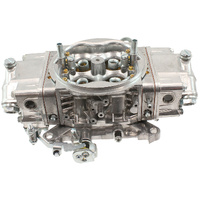 Aeroflow 850cfm 4-Barrel Double Pumper Carburettor with Mechanical Secondaries - Square bore 4150 Flange, No Choke, Silver Finish
