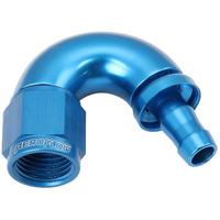 Aeroflow 510 Series 150° Push Lock Hose End -6AN to 5/16" Barb Blue Finish