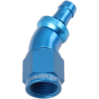 Aeroflow 510 Series 30° Full Flow Push Lock Hose End -6AN to 5/16" Barb Blue