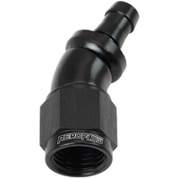 Aeroflow 510 Series 30° Hose End -6AN to 5/16" Barb Full Flow Black Finish