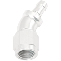Aeroflow 510 Series Full Flow 30° Push Lock Hose End -6AN To 5/16" Barb Silver