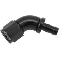Aeroflow 510 Series Full Flow 60° Push Lock Hose End -6AN To 5/16" Barb Black