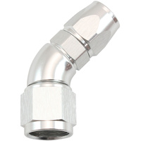 Aeroflow 200 Series 45 Degree Stepped Hose End -8AN to -8 Hose Silver