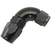 Aeroflow 200 Series 90 Degree Stepped Hose End -6AN to -8AN Black Finish