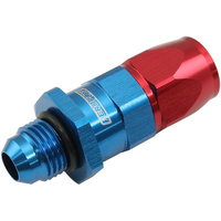 Aeroflow Male AN Swivel Straight Hose End -6AN to -6AN PTFE (Teflon®) Hose End - Blue/Red Finish