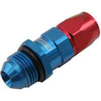 Aeroflow Male AN Swivel Straight Hose End -8AN to -6AN PTFE (Teflon®) Hose End - Blue/Red Finish