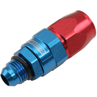 Aeroflow Male AN Swivel Straight Hose End -6AN to -8AN PTFE (Teflon®) Hose End - Blue/Red Finish