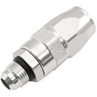 Aeroflow Male AN Swivel Straight Hose End -6AN to -8AN PTFE (Teflon®) Hose End - Silver Finish