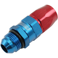 Aeroflow Male AN Swivel Straight Hose End -8AN to -8AN PTFE (Teflon®) Hose End - Blue/Red Finish