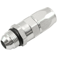 Aeroflow Male AN Swivel Straight Hose End -8AN to -8AN PTFE (Teflon®) Hose End - Silver Finish