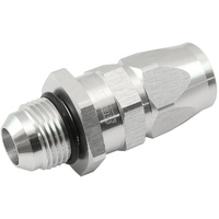 Aeroflow Male AN Swivel Straight Hose End -10AN to -10AN PTFE (Teflon®) Hose End - Silver Finish