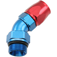 Aeroflow ORB Taper Swivel 45° Hose End -12 ORB to -12AN - Blue/Red Finish. Suit 200 & 250 Series Hose