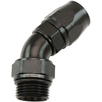 Aeroflow ORB Taper Swivel 45° Hose End -12 ORB to -12AN - Black Finish. Suit 200 & 250 Series Hose