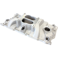 Aeroflow Classic Dual Plane Intake Manifold Suit S/B Chev 262-400 V8 with EGR Natural Cast Finish Idle - 5500 RPM Spread Bore