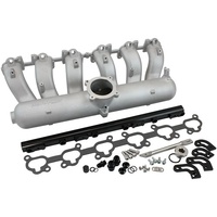 Ford Falcon FG Barra Intake Manifold, Natural Cast Finish -8ORB Fuel Rails to suit 14mm 3/4" Length Fuel