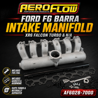 Ford Falcon FG Barra Intake Manifold, Natural Cast Finish -8ORB Fuel Rails to suit 14mm 3/4" Length Fuel