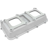 Aeroflow Top Plate with Dual Carburettor Flange, Natural Cast Finish - For Modular Intake Manifolds. Suit 4150 Square Bore Carbs