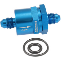 Aeroflow Inline Check Valve -4AN One Way Fuel Blue AF612-04