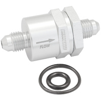 Aeroflow Inline Check Valve -4AN One Way Fuel Silver AF612-04S