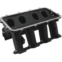 Aeroflow Hi Rise NON-EFI GM LS Cathedral Port Intake Manifold Base, Black Finish - Suit Modular Intake Manifolds
