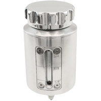Aeroflow Brake & Clutch Reservoir with Sight Glass, Polished - -3AN Outlet, 120ml (4oz), 100mm (4.00") H x 63.5mm (2-1/2") O.D
