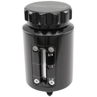 Aeroflow Brake & Clutch Reservoir with Sight Glass, Black - -3AN Outlet, 120ml (4oz), 100mm (4.00") H x 63.5mm (2-1/2") O.D