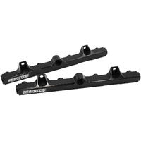 Aeroflow Ford V8 Coyote Billet EFI Fuel Rails - Black Finish - Suit 14mm Full Length Fuel Injectors, -8ORB Ports