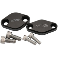 Aeroflow Subaru Air Pump Delete Plates - Black Finish, Suit EJ25 Engines