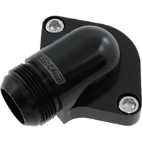 Aeroflow Billet Low Profile -20AN Thermostat Housing - Black - Suit Small & Big Block Chevy and Holden V8