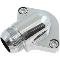Aeroflow Billet Low Profile -20AN Thermostat Housing - Chrome Finish - Suit Small & Big Block Chevy and Holden V8