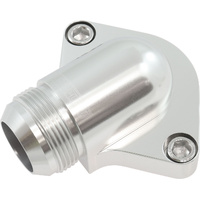 Aeroflow Billet Low Profile -20AN Thermostat Housing - Silver Finish - Suit Small & Big Block Chevy and Holden V8