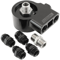 Aeroflow Subaru EJ Oil Thermostat Sandwich Adapter M20 2x -10 ORB 1/8" NPT Port