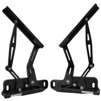AF64-4122BLK - BILLET BONNET HINGE KIT BLACK