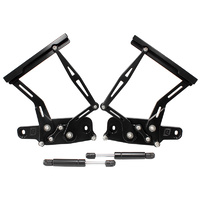 AF64-4128BLK - BILLET BONNET HINGE KIT BLACK