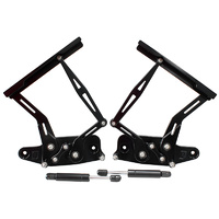 AF64-4129BLK - BILLET BONNET HINGE KIT BLACK