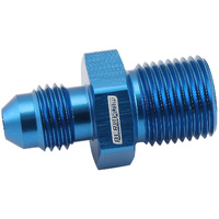 Aeroflow Metric to Male Flare Adapter M14 x 1.25mm to -6AN Blue Finish