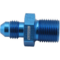 Aeroflow Metric to Male Flare Adapter M14 x 1.25mm to -6AN Blue Finish
