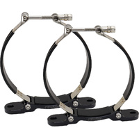 Aeroflow Dry Sump Tank Mounting Brackets 6" Diameter Tank Pair Black