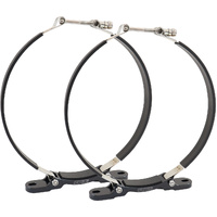 Aeroflow Dry Sump Tank Mounting Brackets 9" Diameter Pair Black Finish