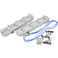 Aeroflow Valve Cover Set, Standard Height, Natural Cast Finish - Suit GM LS Series Engines. Factory Position Coil Mounts