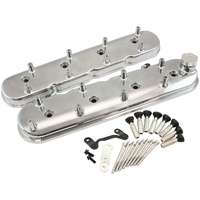 Aeroflow GM LS Factory Valve Cover Set, Standard Height, Polished Finish - Suit GM LS Series Engines. Factory Position Coil Mounts