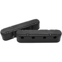 Aeroflow Performance GM LS 2 Piece Retro Finned Valve Cover Set Black Finish AF77-5020BLK